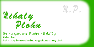 mihaly plohn business card